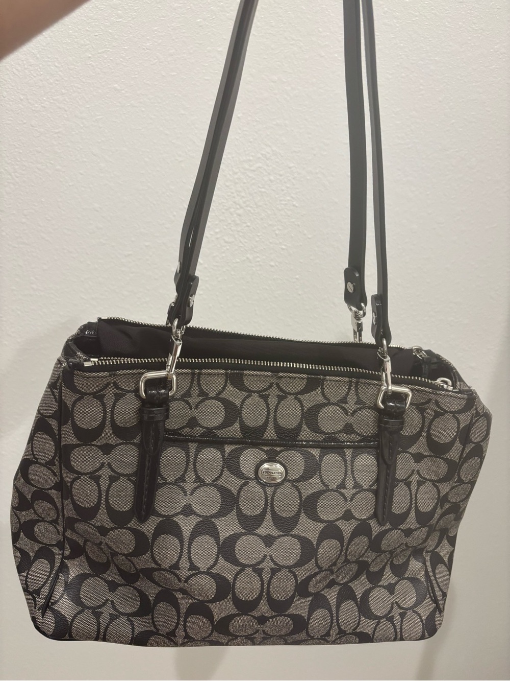 Coach Monogram Tote in Black